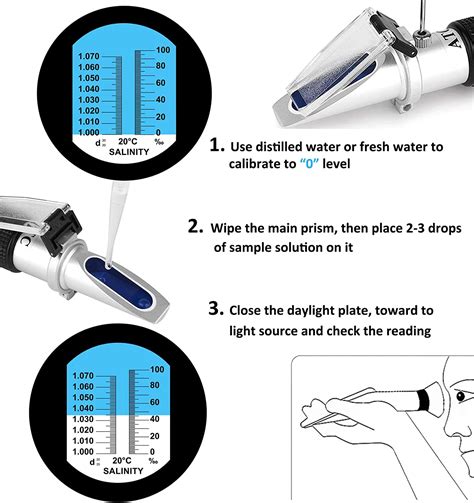 how to use a refractometer salt water aquarium|refractometer salinity.